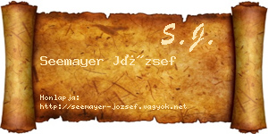 Seemayer József névjegykártya